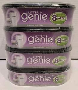 NEW 4 Pack Litter Genie Cat Litter Disposal System Refill Cartridges SEALED - Picture 1 of 6