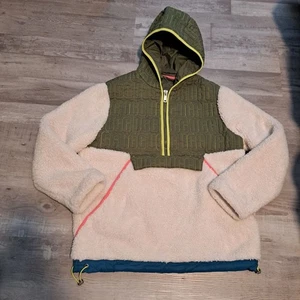 Sudadera con capucha UGG Iggy Sherpa media cremallera blanca y oliva talla S para mujer - Imagen 1 de 9