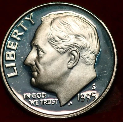 Uncirculated Proof 1995-S San Francisco Mint Silver Roosevelt Dime - Image 1 of 2