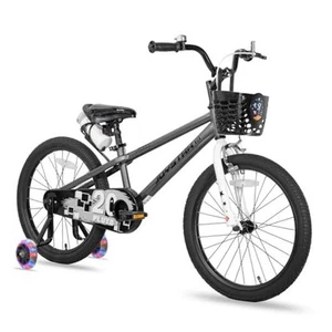  Pluto 12 14 16 18 20 Charcoal 18 Inch With Flash Training Wheels & Kickstand - Picture 1 of 8