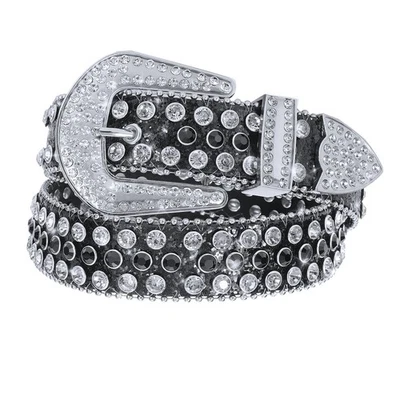 Studded Rhinestone Belt for Women Men Y2K Cowgirl Bling Western Belt - Image 1 of 4