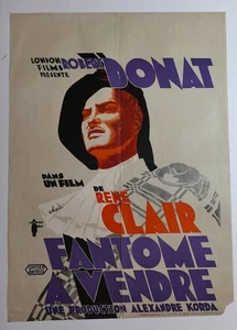 Fantome a vendre Robert Donat Jean Parker 1935 affiche cinema originale 60x80 - Foto 1 di 2
