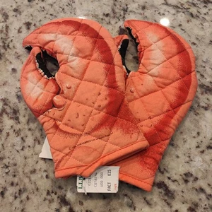 Vintage L.L. Bean x Sari Stoffe 1984 Paar Karabiner Ofenhandschuhe neu mit Etikett - Bild 1 von 12