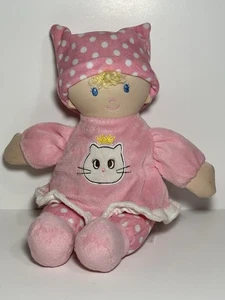 Muñeca bebé Kids Preferred 10" rubia rosa lunares gatito gato 2018 muñeca de peluche - Imagen 1 de 9