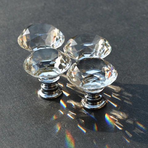 10PCS Knob alloy glass crystal sparkle cabinet drawer door pulls knobs handle Cover
