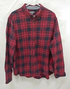 Eddie Bauer Herren Hemd mit Knopfleiste XXL schwarz rot kariert schwere Baumwolle Langarm - Bild 1 von 5