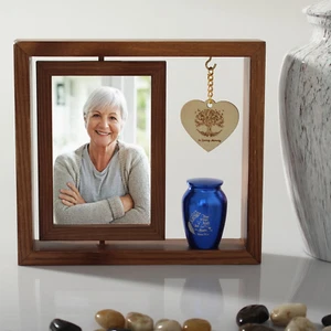 Memorial Bilderrahmen und kleines Urnenset Mini Einäscherungsurne Sympathie Geschenke  - Bild 1 von 12