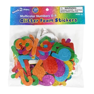 READY 2 LEARN Glitter Foam Stickers - Numbers - Multicolor - Pack of 120 - Picture 1 of 1