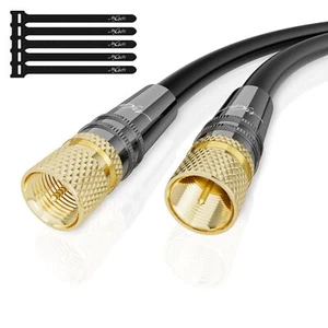 Câble d'antenne de 50 mètres câble satellite coaxial HD–2x connecteurs Fcapuc... - Zdjęcie 1 z 5