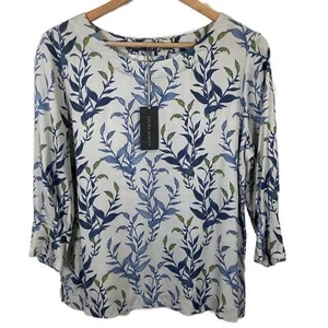 Laura Ashley Light Grey Floral Blouse UK 10 NWT - Picture 1 of 5