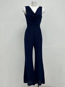 Ex TFNC GORGEOUS Occasion Navy Backless Playsuit Size 8 - Picture 1 of 9
