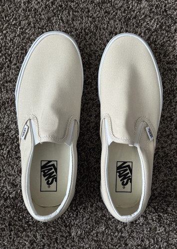 Scarpe da skate Vans classiche slip on in tela marrone uomo 8 donna 9 5 mai indossate