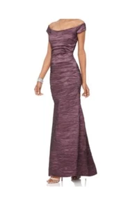 Alex Evenings Amethyst Purple Taffeta Off the Shoulder Formal Dress Size 16 - Picture 1 of 6