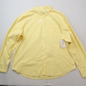 Old Navy Mens Everyday Button Up Shirt Size XXL Slim Fit Yellow Flex NWT