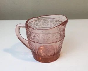 Antique Pink Doric & Pansy Pattern Jeannette Glass Company Creamer Small Pitcher - Picture 1 of 4