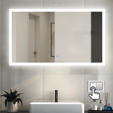 OCEAN Rettangolo Specchio da bagno LED con dimmerabilità e disappannamento