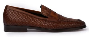 EXTON 1830 MOCASSINI SLIPON SCARPE DA INFILARE UOMO PELLE STAMPATO CAMEL - Imagen 1 de 1