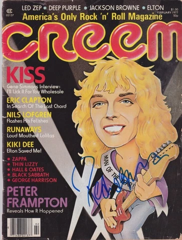 Peter Frampton signed vintage rock magazine Cover