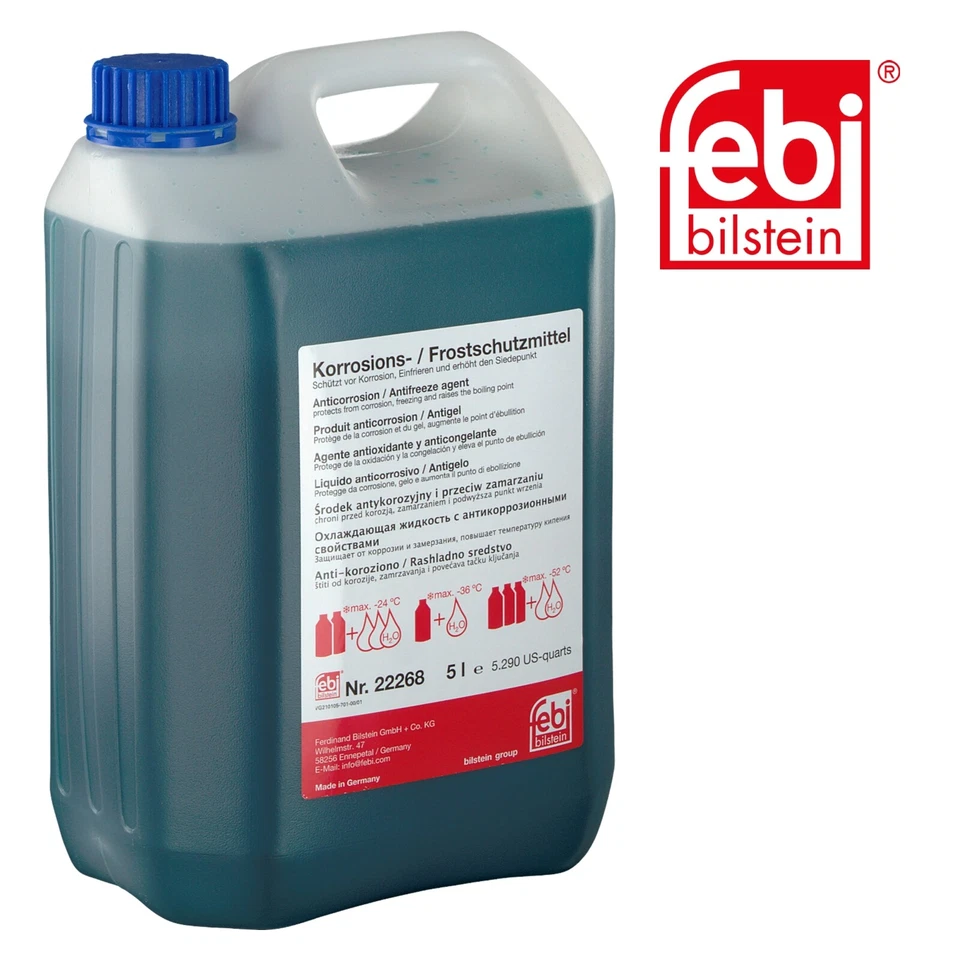 febi bilstein 22268 Frostschutzmittel für Kühler (blau) 5 Liter