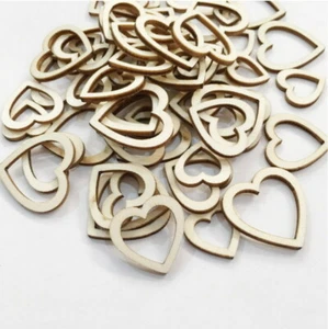 100pcs Wooden Buttons Love Heart Handmade DIY Scrapbook Craft Accessories Znt006 - Picture 1 of 8