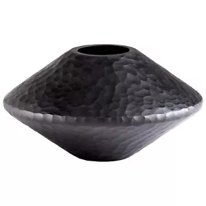 Cyan Design 05384 Round Lava Vase, Black - Picture 1 of 2