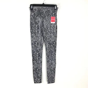 NEW Spanx Faux Leather Snake Shine Leggings Women's Small Slimming Shapewear - Picture 1 of 12