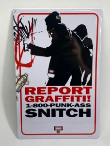 OG Slick Hand Style Graffiti 14x9 Metal Sign One of a Kind Dissizit Signed Twice - Picture 1 of 4