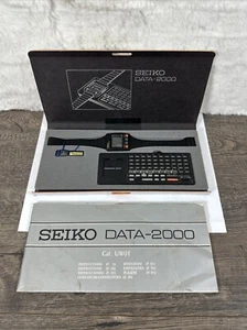 Vintage SEIKO DATA 2000 Watch / Computer Black Aluminum Box Instruction Manual - Picture 1 of 20