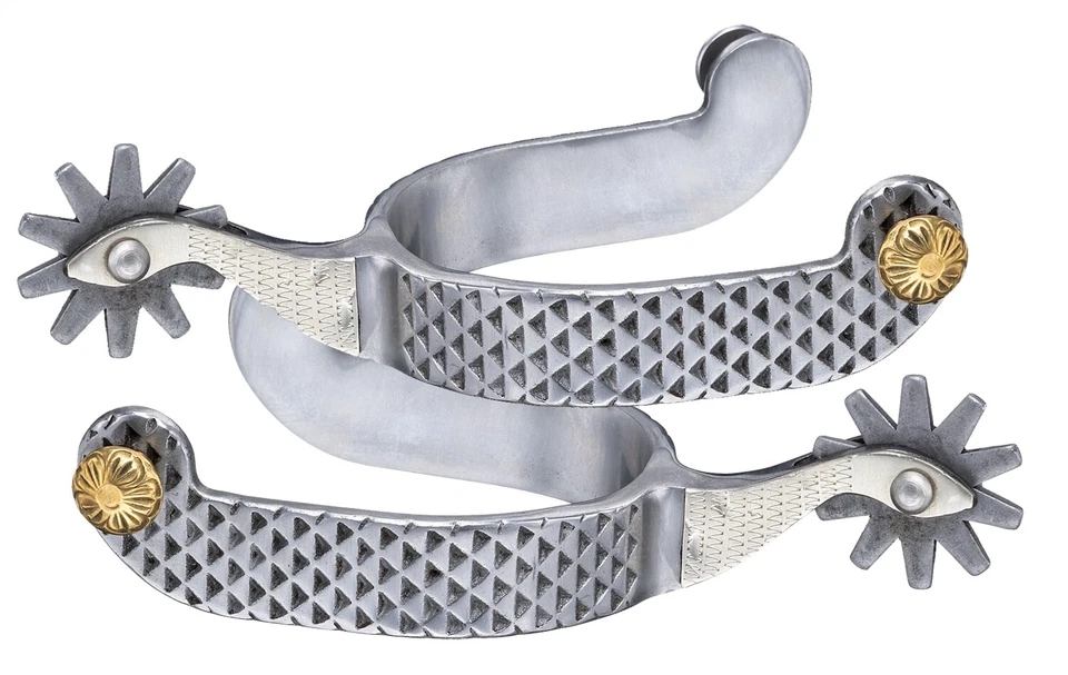 Western Sweet Iron Spurs - Rasp Design 3/4" Band and 2" Shank - Image 1 of 1