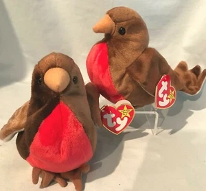 Early Robin Lot of 2 Ty Beanie Babies #4190 1998 PE Retired $12.99 - Picture 1 of 12