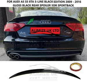 Für Audi A5 8TA RS5 S5 S Line Sportback 5DR glänzend schwarz Kofferraum Heckspoilerlippe - Bild 1 von 9