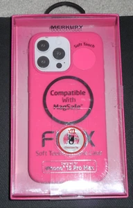 Merkury Flex Pink Soft Touch Silicone MagSafe iPhone 15 Pro Max Phone Case NEW - Zdjęcie 1 z 2