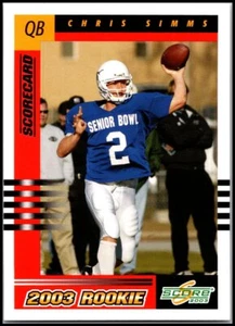 2003 Score #279 Chris Simms - Scorecard RC FREE SHIPPING! - Picture 1 of 2