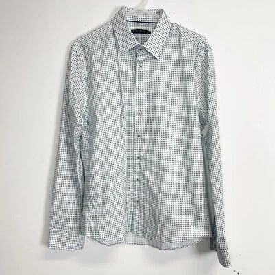 Stone Rose Shirt Men Small Button Up Geometric Print Gray Woven NWOT NEW - Image 1 of 4