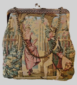Borsa da sera vintage Lowry & Mund Spot Lite arazzo coloniale L e M borsa a mano USA - Foto 1 di 12