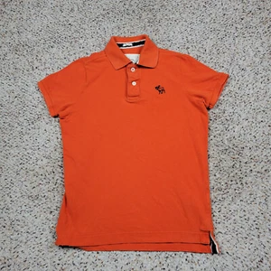 Abercrombie Polo Shirt Boys Large Orange Muscle Pullover Rugby Preppy Youth A1* - Picture 1 of 10