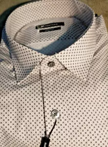 Camicia uomo Bugatchi XXL manica lunga abbottonata nuova con etichetta forme casuali/geometriche Sha - Foto 1 di 14