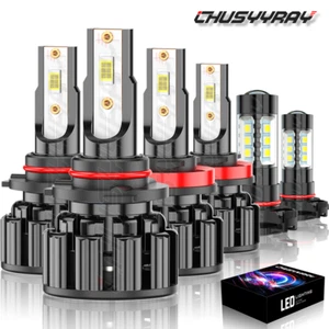 LED Headlight + Fog Light Bulbs Combo For Chevy Silverado 1500 2500HD 2007-2015 - Picture 1 of 12