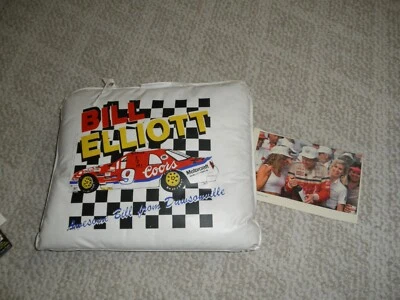 BILL ELLIOTT #9 COORS IMPRESIONANTE BILLETE DE DAWSONVILLE COJÍN DE ASIENTO Y FOTO 1989 Foto 1 de 4