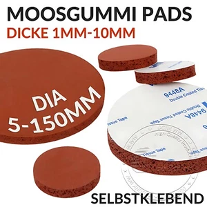 Runde Moosgummi Pads Selbstklebend Antirutsch Maschine Möbelfüße 5mm-150mm - Picture 1 of 249
