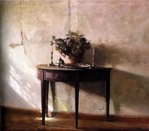 Oil carl vilhelm holsoe - interior i sollys plants on table in the morning art - Picture 1 of 1