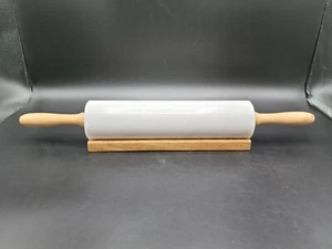 Fox Run Marble Rolling Pin On Wood Base, NIB 10" roller - Picture 1 of 8