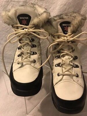 BOTAS TOTES "Diversión de Invierno" para Mujer Blanco Cuero Vegano Forro de Piel Sintética Talla 6 Foto 1 de 4