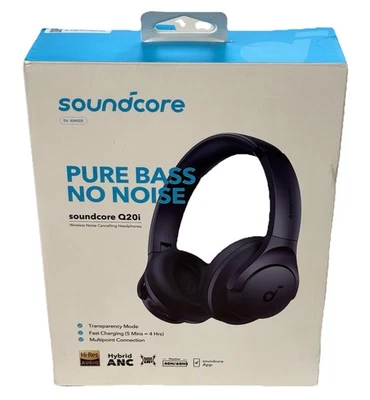 soundcore by Anker Q20i Hybrid Active Noise Cancelling Foldable Headphones 40H - Image 1 of 4