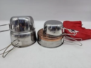 Sartenes de colección con fondo de cobre inoxidable Coleman Peak 1 de 4 piezas para camping originales - Imagen 1 de 6