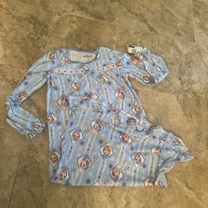 NWT Disney Frozen Girl's Fleece Nightgown Size 8 blue Elsa Pajama Gown - Picture 1 of 8