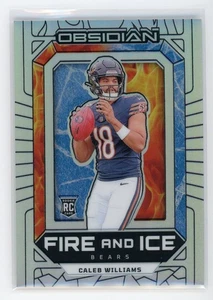 2024 Panini Obsidian Caleb Williams Rookie Silver Fire And Ice /99 - Bears - Picture 1 of 3