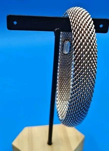 Authentischer Tiffany & Co Somerset Sterling BREIT Mesh Armreif Armband 7 Handgelenke, 50 g - Bild 1 von 5