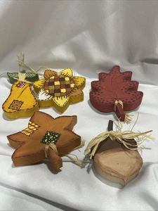 Piezas de madera de otoño pera, girasol, hojas, bellota - Imagen 1 de 11