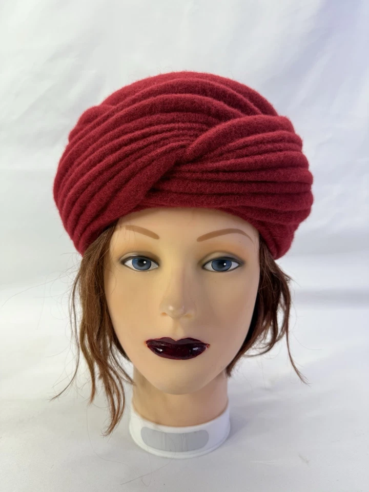 Turbante Kangol Vintage Inglaterra Vermelho Sempre Tricotado Feito no Reino Unido - Imagem 1 de 4